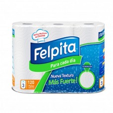 FELPITA*ROLLO DE COCINA x3un DOBLE HOJA TEXTU