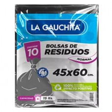 LA GAUCHITA*BOLSA RESIDUOS x10un 45x60 NORMAL