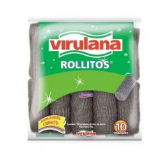 VIRULANA*ROLLITOS  X 10un. LANA DE ACERO*