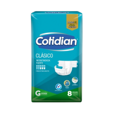 COTIDIAN*PAÑAL CLASICO GDE x8un UNISEX