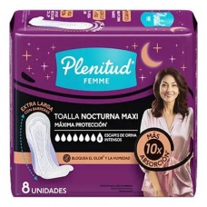PLENITUD FEMME*TOALLAS x8un NOCTURNA ANTIB 